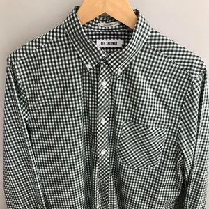 Ben Sherman gingham green and white XL
